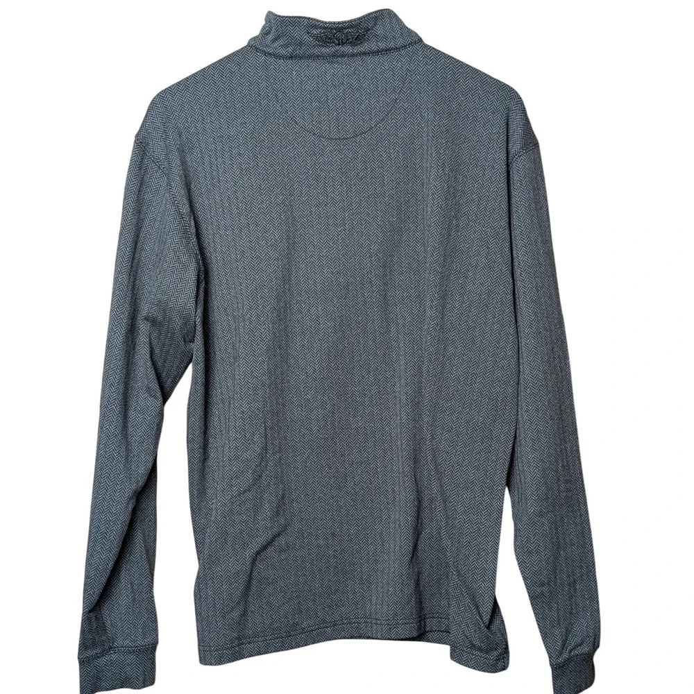Straight Down 1/4 Zip Pullover Mens Large Grey Herringbone Paddy McGregors Golf